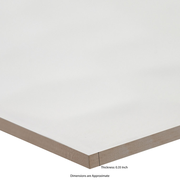 White 12'' x 24'' Ceramic Marble Look Wall Tile