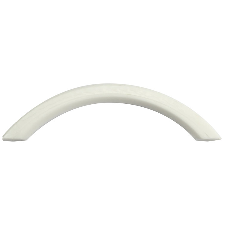 White Plastic Arch Cabinet Pull with Mounting Hardware