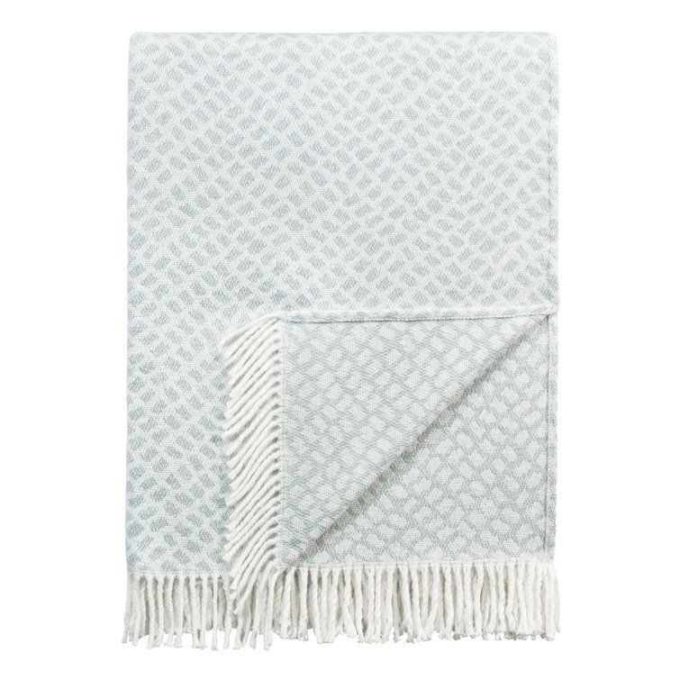 Sybil Light Blue Geometric Cotton Throw Blanket