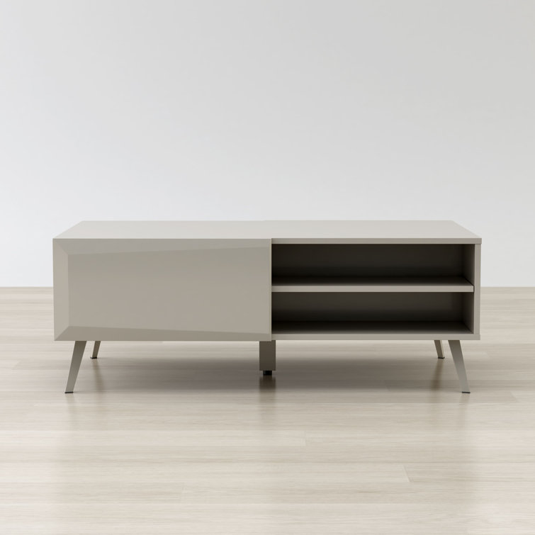 Altus 43" Gray Gloss Wood Coffee Table with Storage