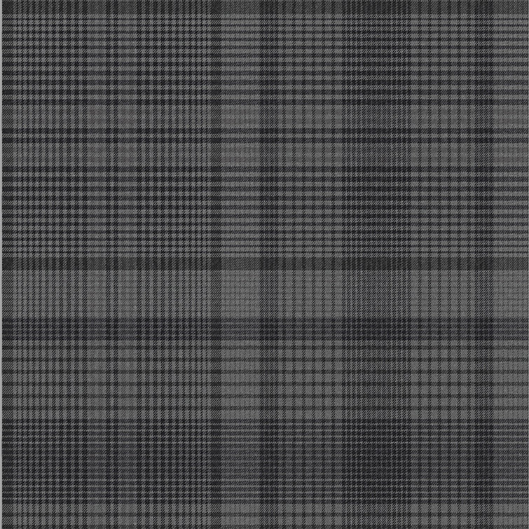 Heritage Charcoal Grey and Black Plaid Wallpaper Roll