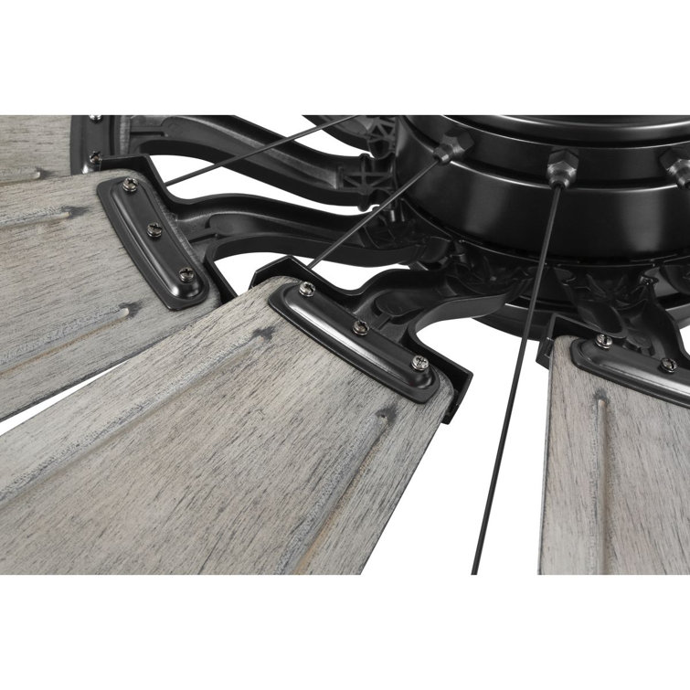 60-Inch Matte Black Windmill Ceiling Fan with Remote
