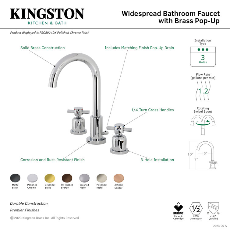 Concord Antique Copper Modern Widespread Bathroom Faucet