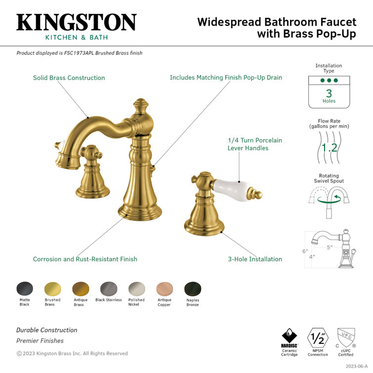 Elegant Black Stainless 8" Widespread Traditional Bathroom Faucet