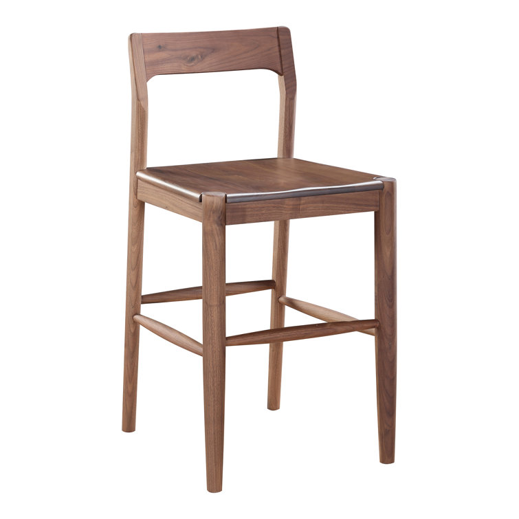 Adjustable Walnut Wood Counter Stool with Matte Finish