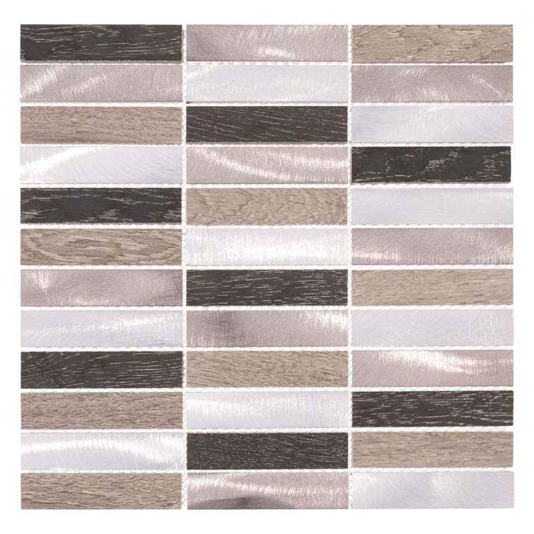 Blonde and Hazelnut Stacked Porcelain Metal Mosaic Tile