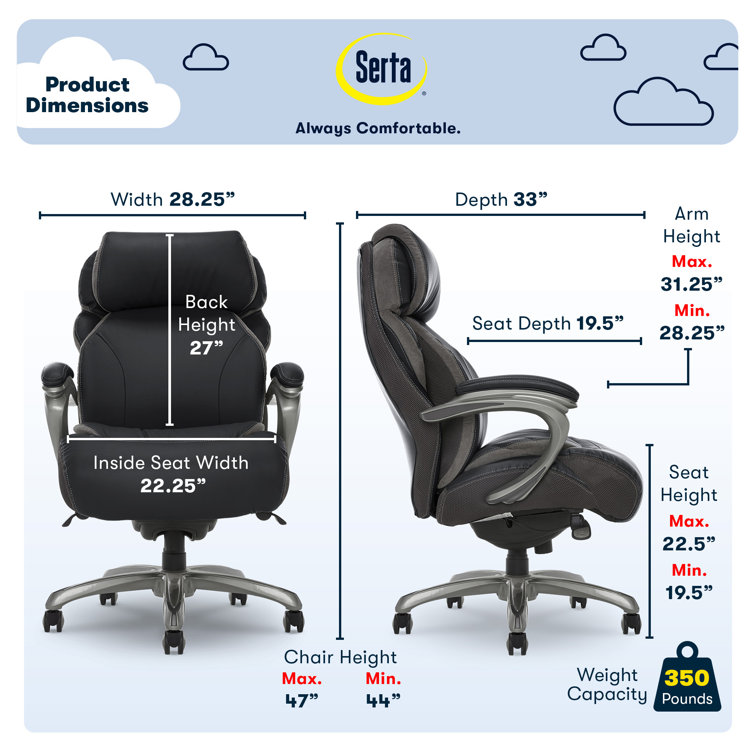 Sculpted High-Back Ergonomic Black Leather Executive Chair