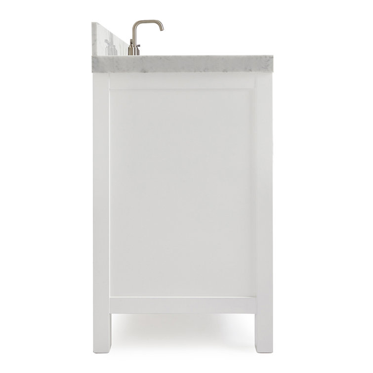Cambridge 42'' White Wood Bathroom Vanity with Carrara Marble Top