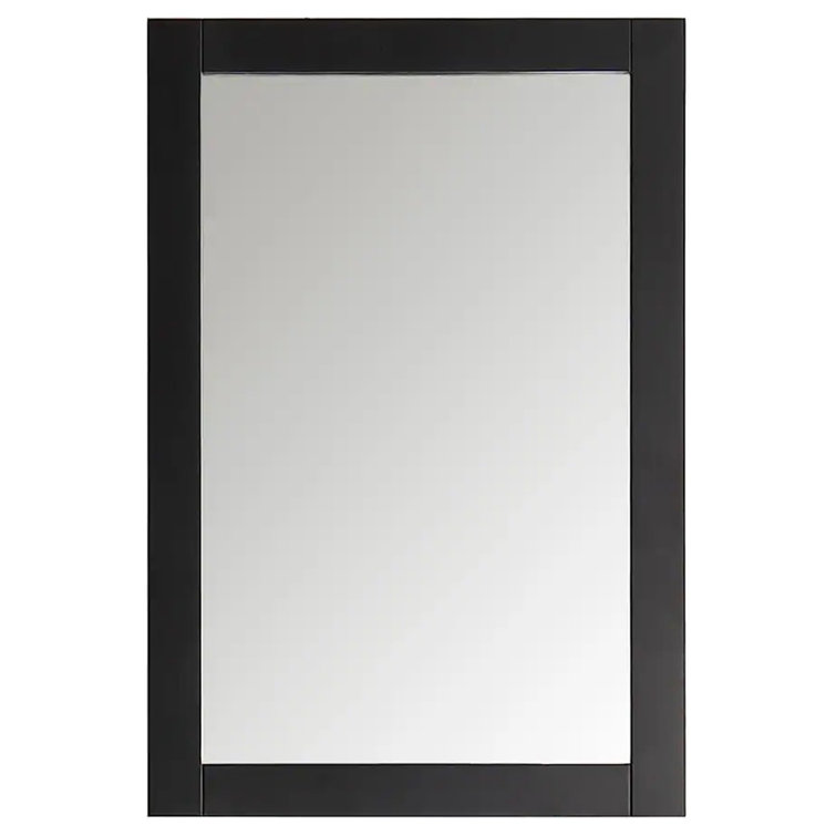 Hartford 20" x 30" Rectangular Black Wood Bathroom Vanity Mirror