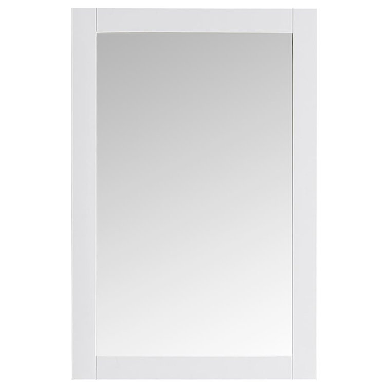 Elegant White Wood Framed 20" x 30" Rectangular Vanity Mirror