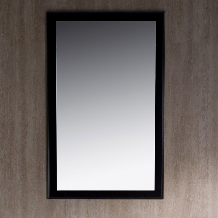 Elegant Espresso Wood Framed Rectangular Bathroom Vanity Mirror