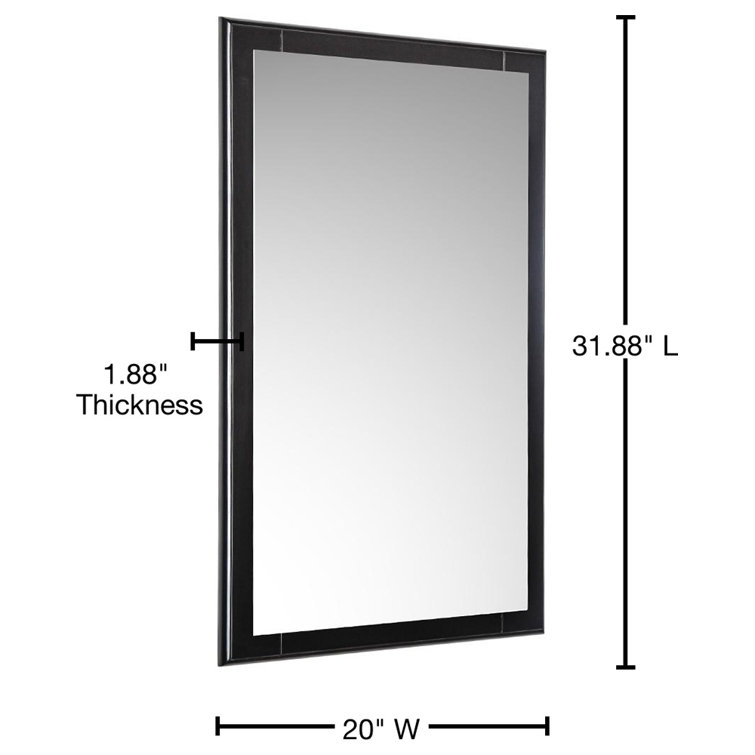 Elegant Espresso Wood Framed Rectangular Bathroom Vanity Mirror