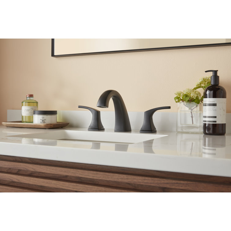 Vaughn Satin Black Stainless Steel Widespread Bathroom Faucet