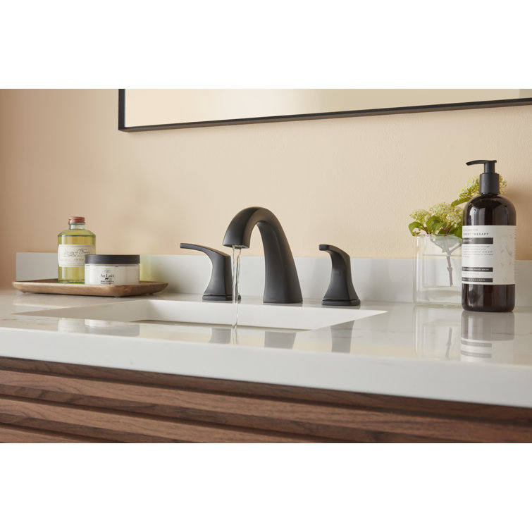 Vaughn Satin Black Stainless Steel Widespread Bathroom Faucet
