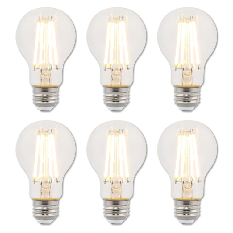 Clear Dimmable LED Filament Bulbs, 6-Pack, Medium Base