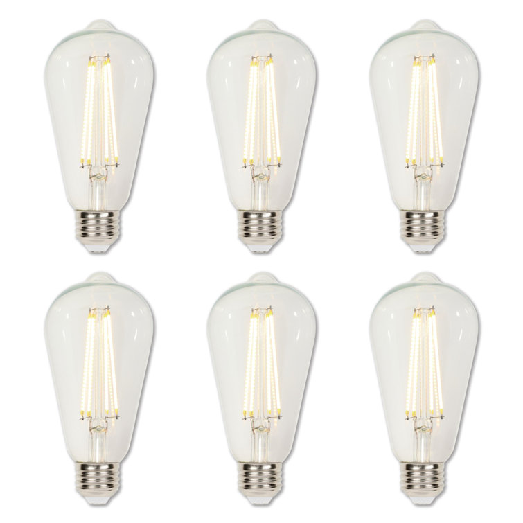 Clear 6-Pack Dimmable LED Filament Bulbs for Commercial Use