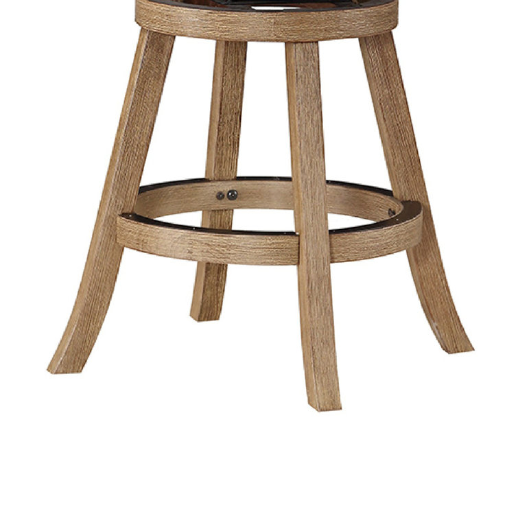 Ivory Swivel Adjustable Wood and Metal Counter Stool