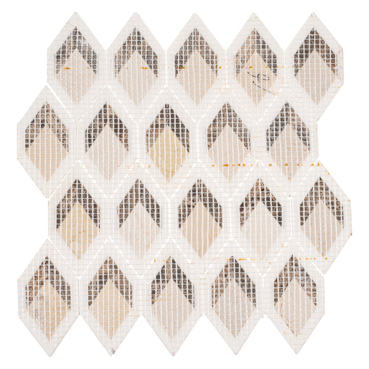 Easton Brown Diamond Patterned Marble Mosaic Tile