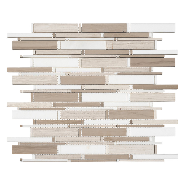 Knoll Beige Glossy Marble Mosaic Tile for Kitchen and Bathroom