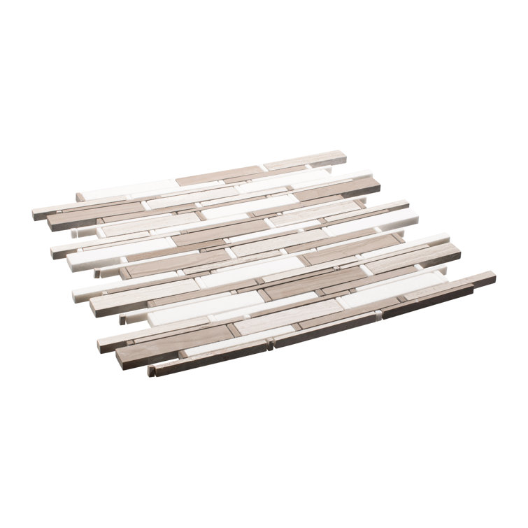 Knoll Beige Glossy Marble Mosaic Tile for Kitchen and Bathroom