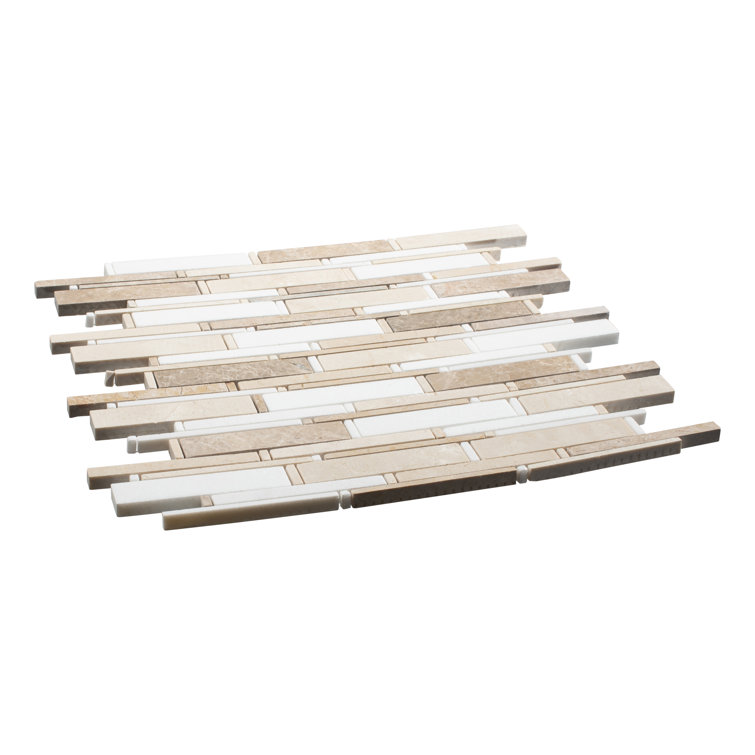 Knoll Brown and Cream Marble Mosaic Tile