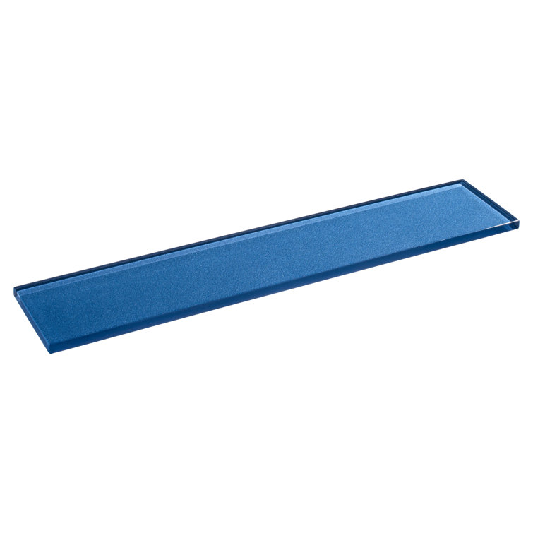 Kwiet 3" x 14" Polished Blue Glass Subway Tile