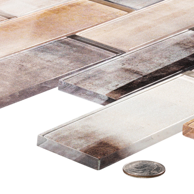 Camelot 2'' x 6'' Glass Brick Joint Mosaic Tile