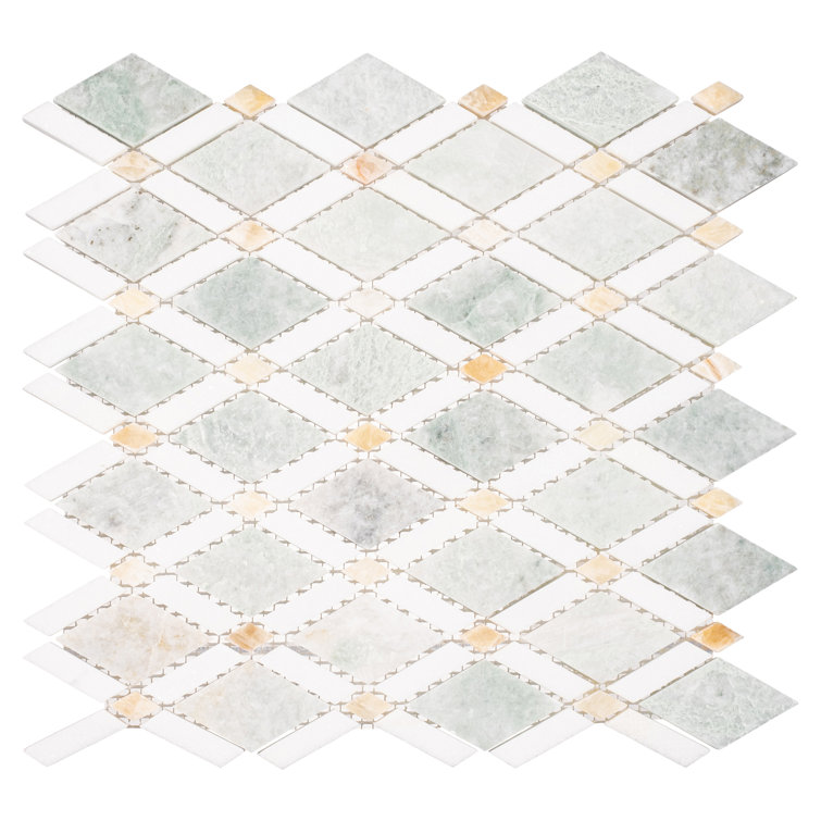 Victory 12'' x 12'' Marble Diamond Mosaic Tile in Matte Finish