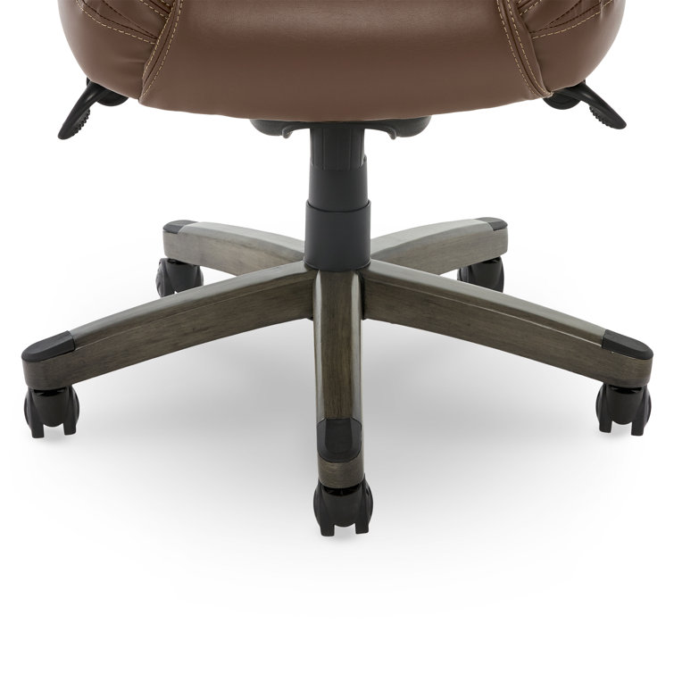 Chestnut Brown Leather High-Back Swivel Executive Chair