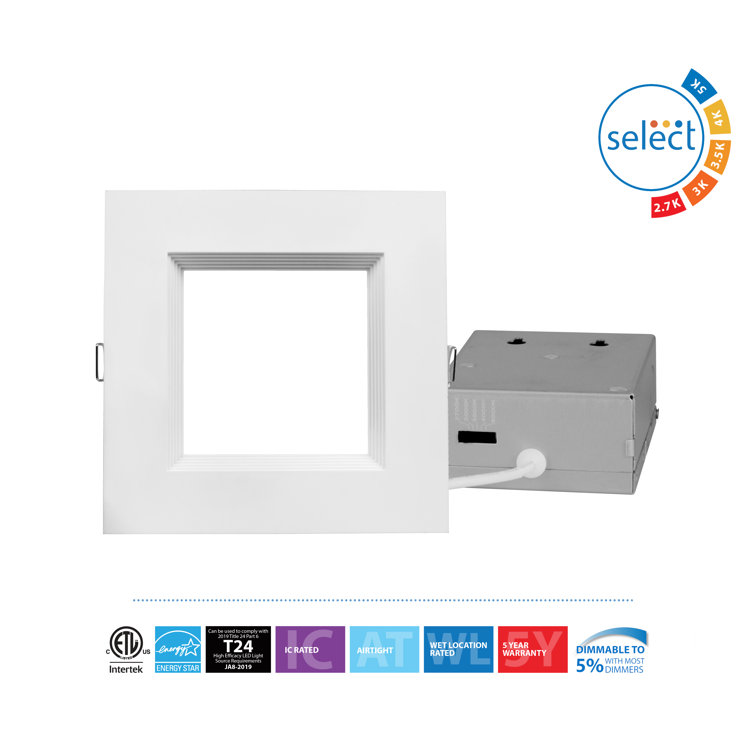 6'' White Selectable Color Temperature Dimmable LED Recessed Lighting Kit