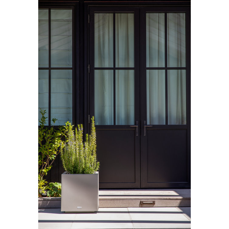 Modern Cube Planter for Outdoor and Indoor Spaces - Gray
