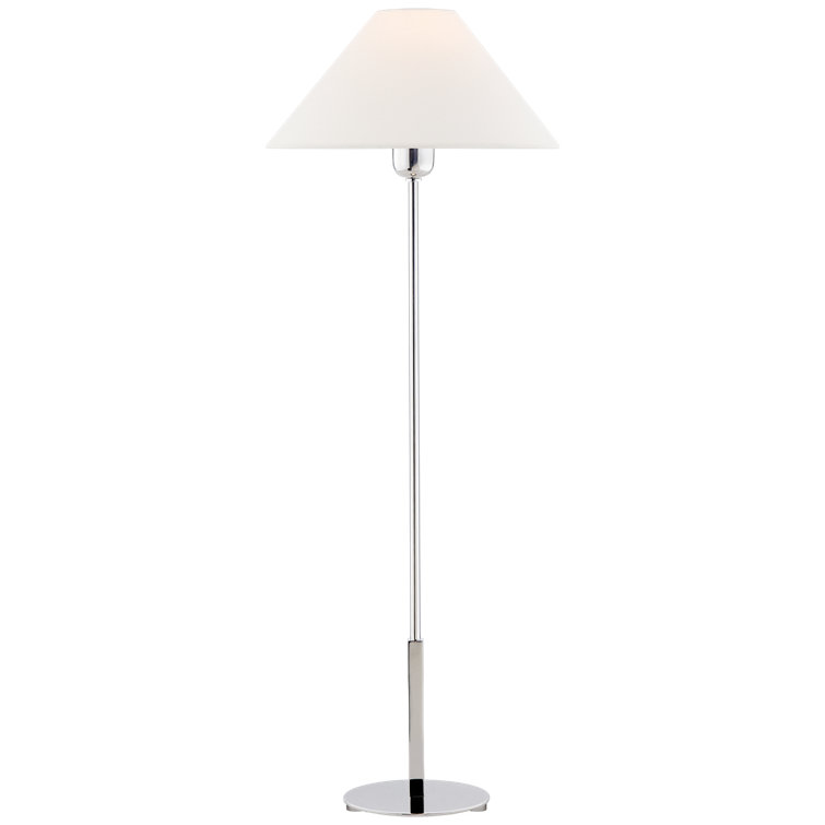 Edison Polished Nickel Outdoor Table Lamp with Linen Shade