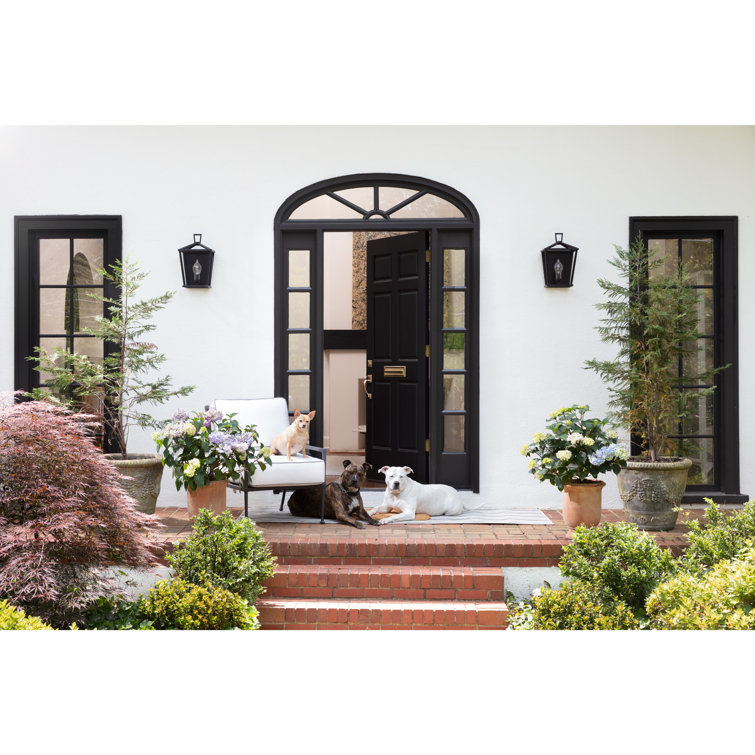 Black Iron Dimmable Outdoor Wall Sconce with Candelabra Bulb