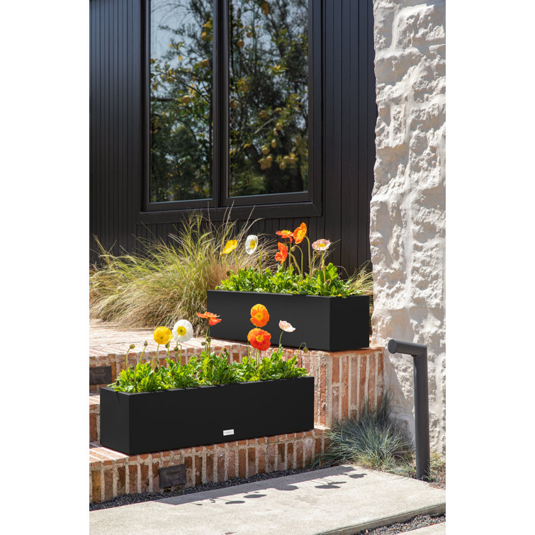 Black 36'' Recycled Plastic Window Box Planter