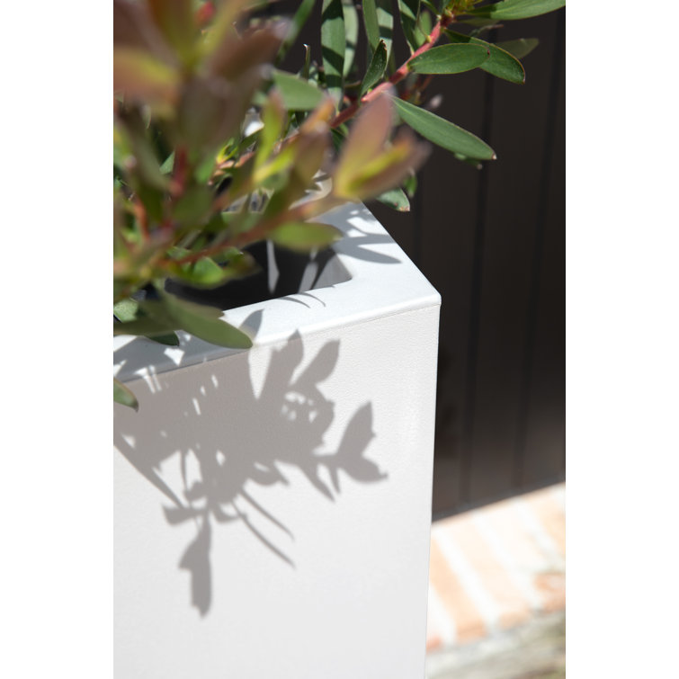 Veradek Block 13.5'' White Galvanized Steel Pedestal Planter