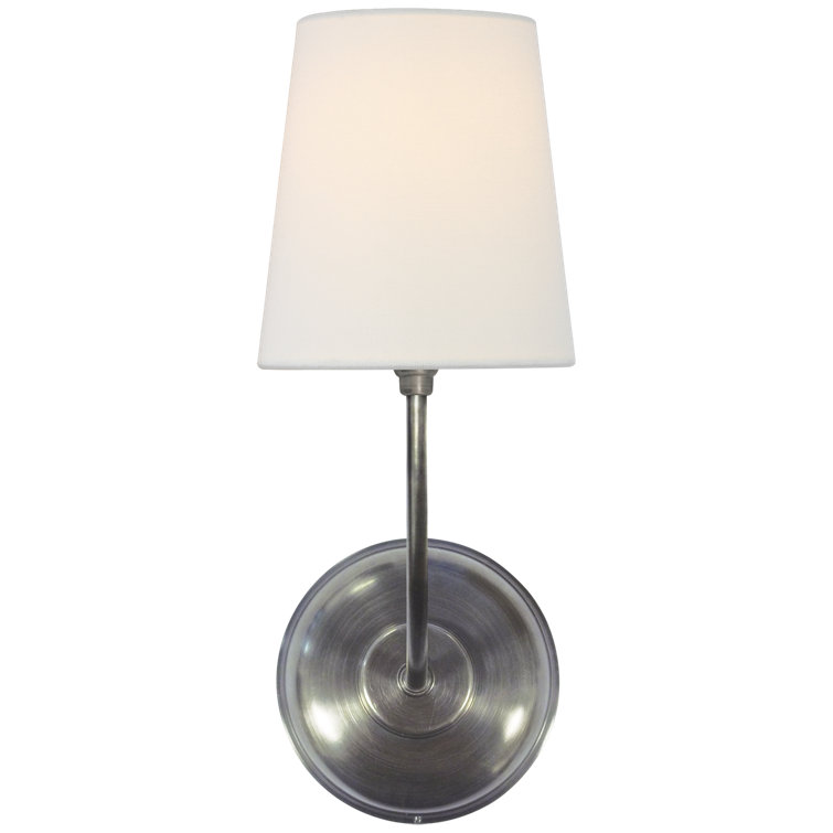 Vendome Bronze and Black Dimmable Wall Sconce with Fabric Shade