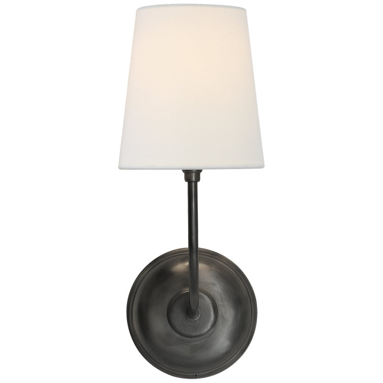 Vendome Bronze and Black Dimmable Wall Sconce with Fabric Shade