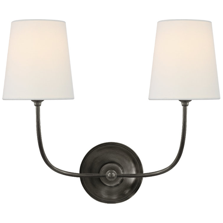 Vendome Bronze 2-Light Fabric Shade Sconce