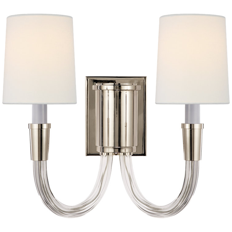 Vivian Polished Nickel Double Armed Wall Sconce
