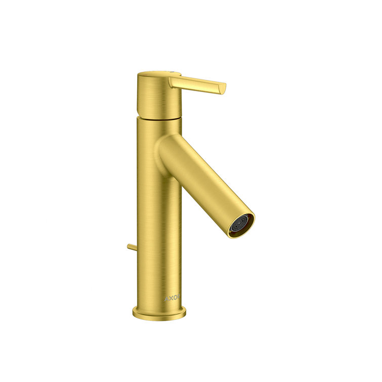 Brushed Gold Optic Single-Hole Bathroom Faucet with Drain Assembly