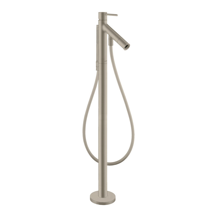 Brushed Nickel Freestanding Tub Filler with Handshower