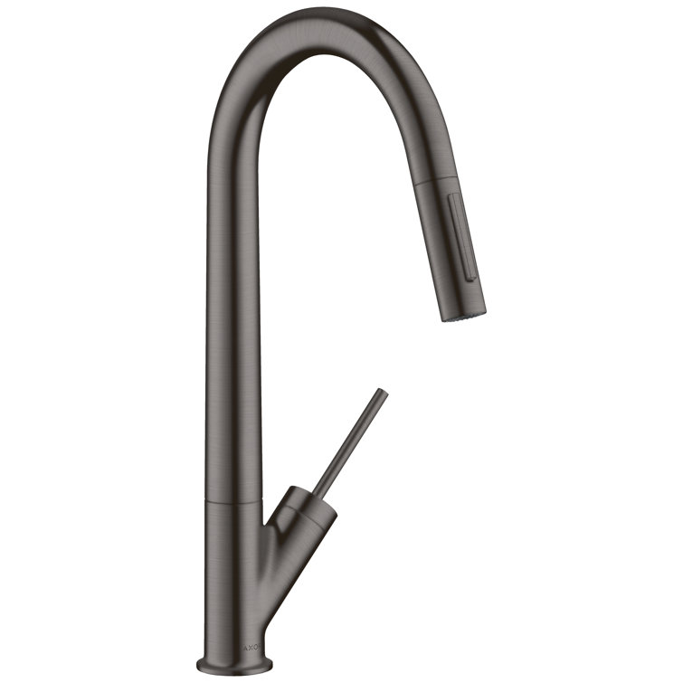 Brushed Black Chrome HighArc Pull-Out Spray Kitchen Faucet