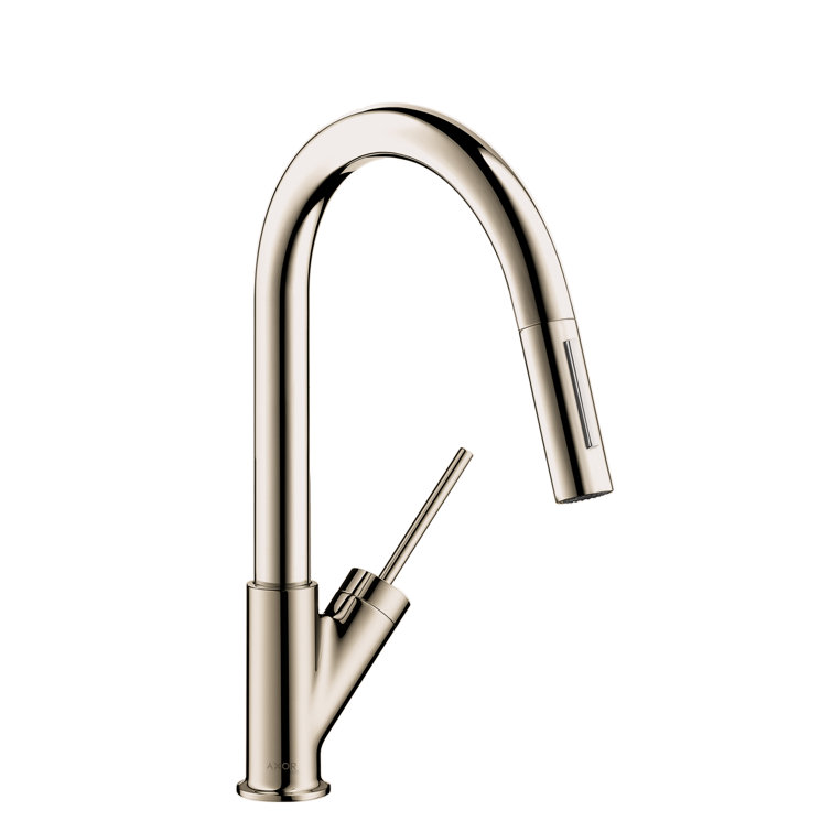 Polished Nickel Pull-Down Kitchen Faucet with Spray