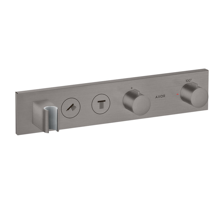 Brushed Black Chrome Thermostatic Shower Valve Trim with Diverter
