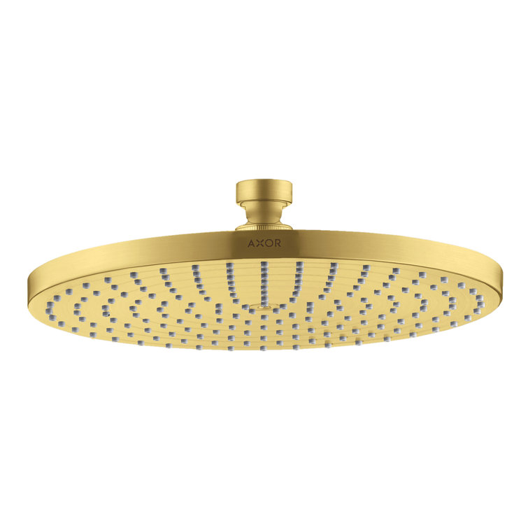 Brushed Gold Optic Rain Shower Head with Air-injection