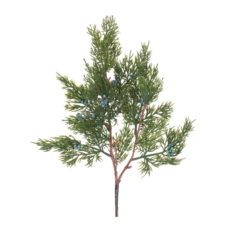 20" Green and Blue Potted Pine Spray Set