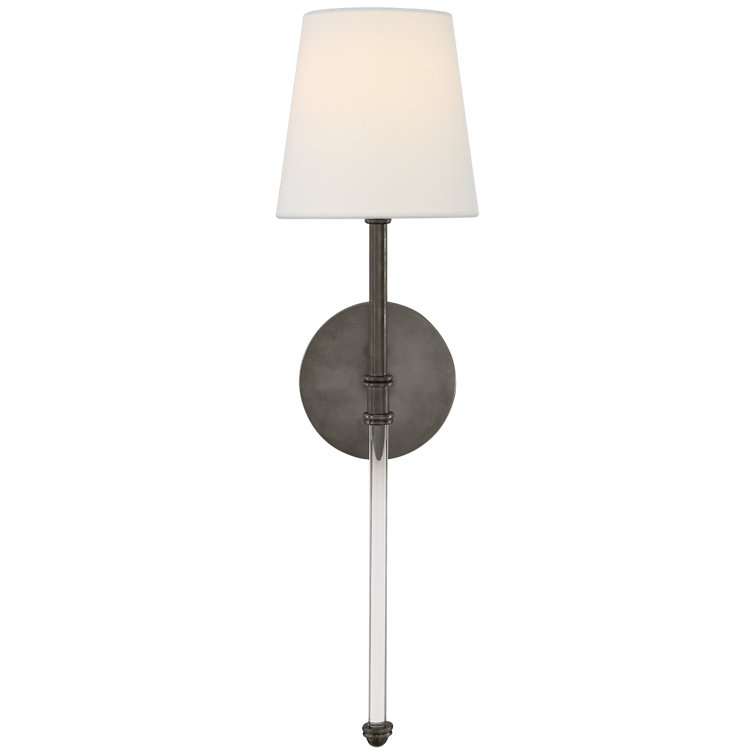 Camille Classic Bronze Black Sconce with Natural Paper Shade