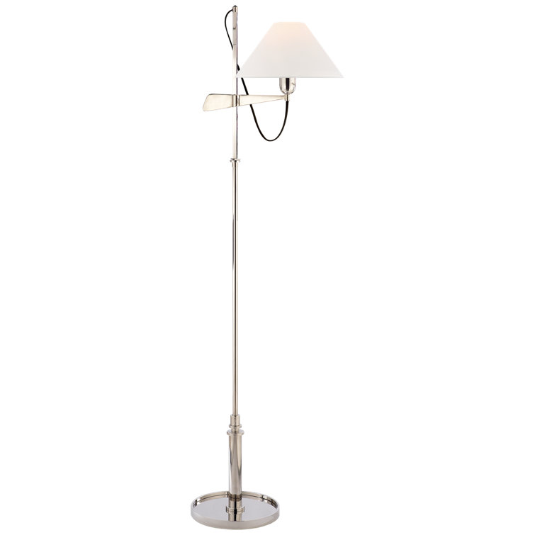 Edison Adjustable 50" Outdoor Floor Lamp in Polished Nickel