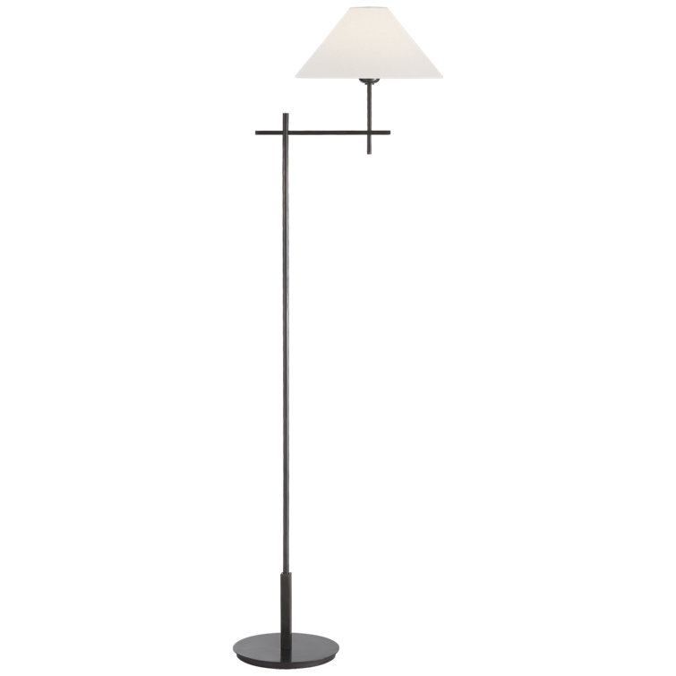 Edison Adjustable Bronze Outdoor Floor Lamp with Fabric Shade