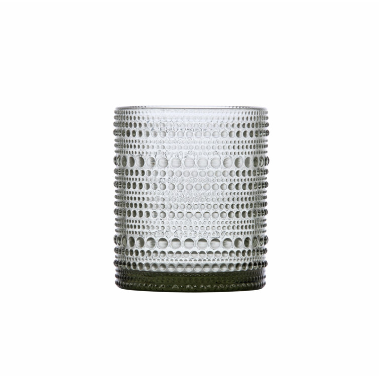 Jupiter Smoke Gray 13oz Beaded Detail Iced Beverage Glass Set of 6